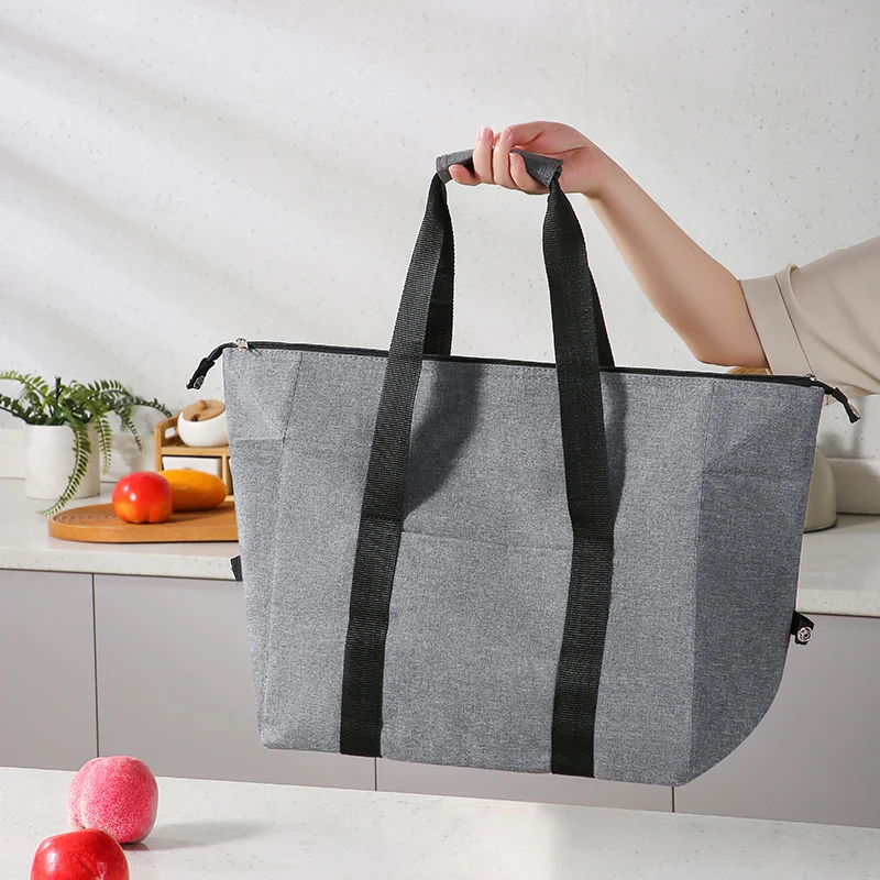 Large Capacity Foldable Tote Lunch Bags Portable Travel Insulated Cooler Bag Camping Picnic Shoulder Bag