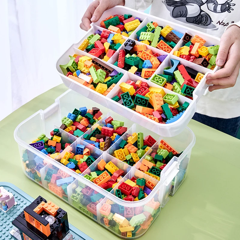 Lego Storage for kids Building Blocks Storage Boxes Adjustable Lego Organizer Container Grid Children Toy Organizer Storages Box