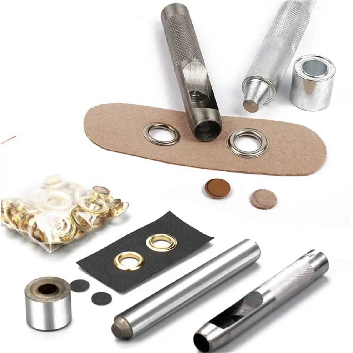 Grommet Kit 1/2 Inch Heavy Duty Metal Eyelets for Fabric Curtains, Tarps, Tents & Covers (Multicolored)
