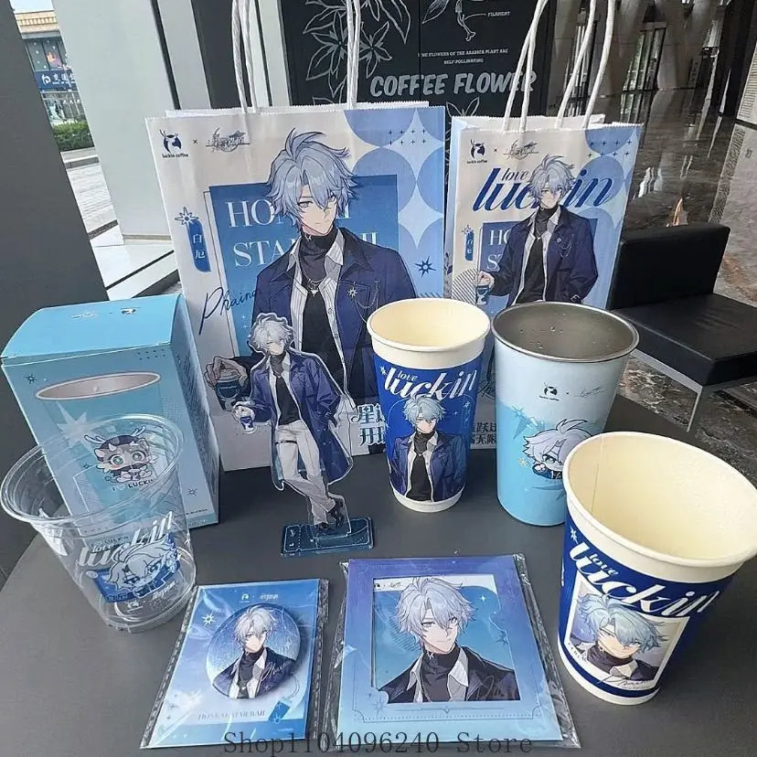 هونكاي: ستار السكك الحديدية الخروع Phainon أنيمي أكواب القهوة تغيير لون فنجان شاي أكواب الحليب الاكريليك حامل اللون ورقة المفاتيح شارة