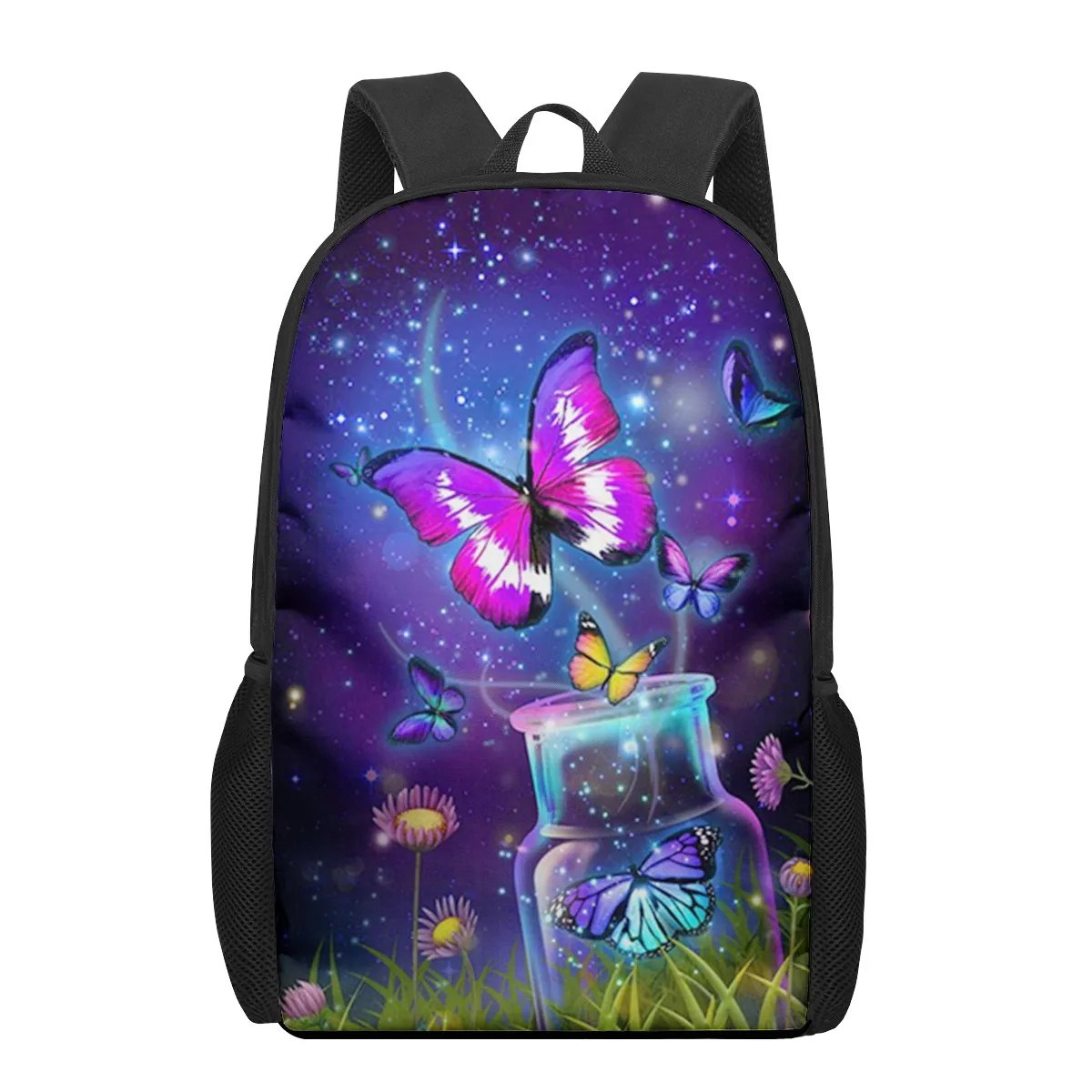 Sacos escolares para meninos e meninas, pintura borboleta, impressão 3D, mochilas infantis, mochila de jardim de infância para homens, criança, criança