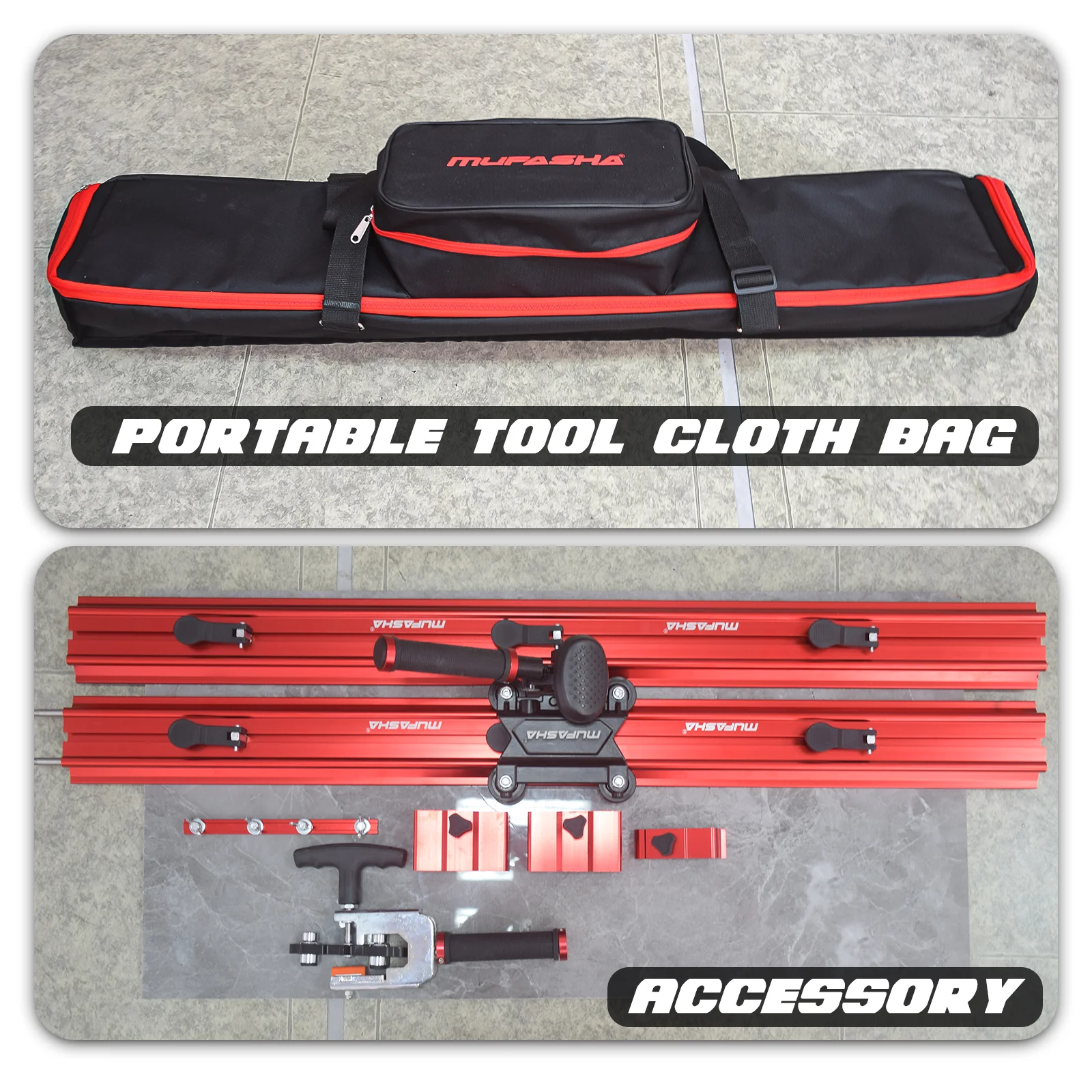 MUFASHA  2000mm 78 Inch Manual Tile Cutter Slab Cutting System Industrial Grade Portable Slab Cutter for Large Porcelain Slabs