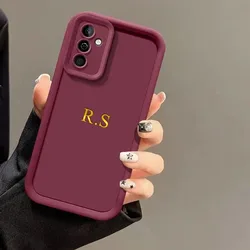 Customized Personalized Name 3D Engraved Initials Gold Letters DIY Case For Samsung Galaxy A25 A24 A23 A22 A21S 4G 5G Cover