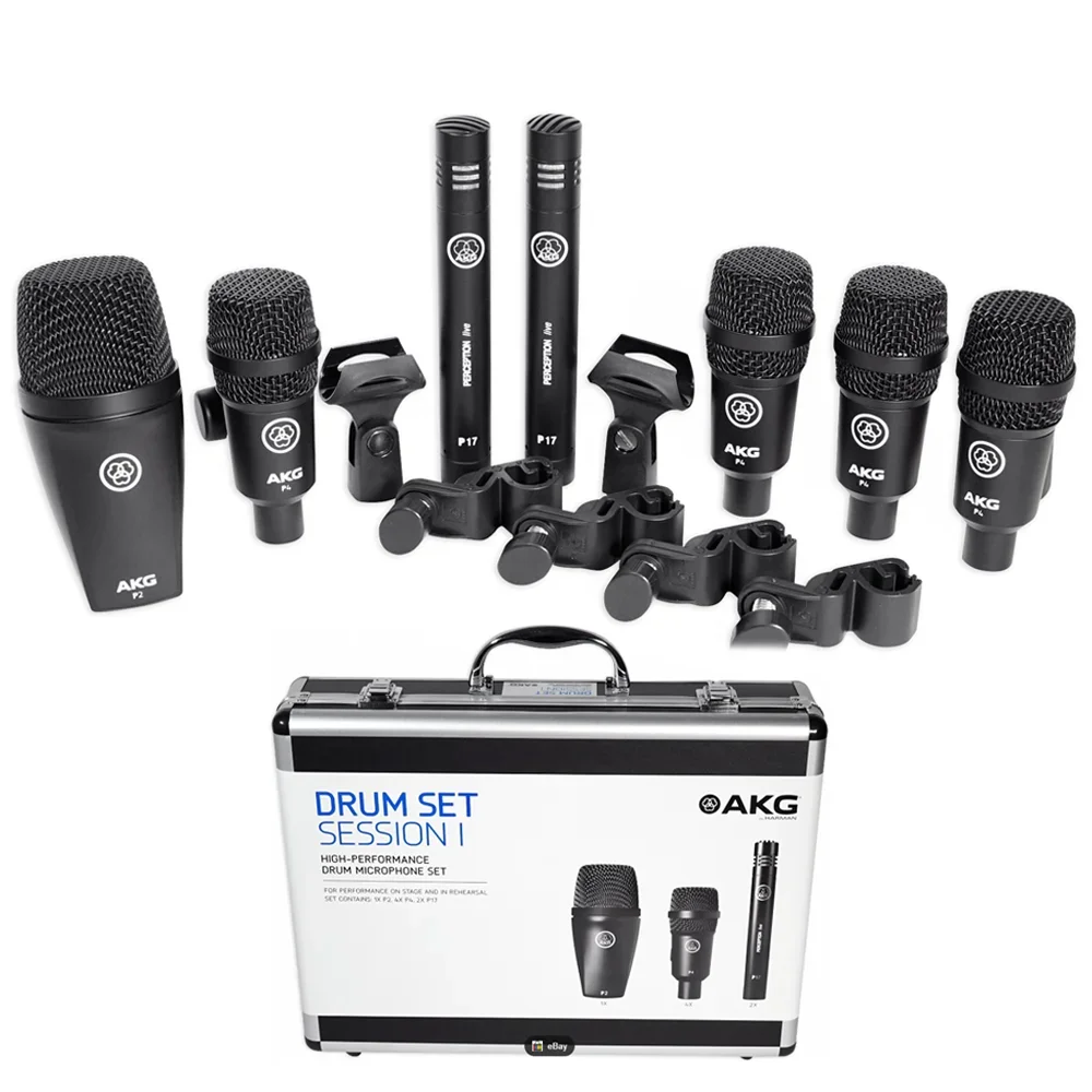 New AKG Session I Seven-Piece Drum Microphone Set Stage Performance Instrument Condenser Professional Dynamic Mic Recording For