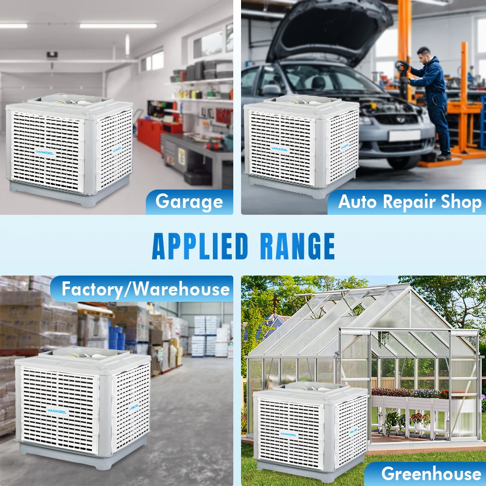 Afstandsbediening 20000 cmh industriële airconditioner Prijs luchtkoeler Water lucht Koelventilator Groot formaat woestijnkoeler Zware kamerkoeler