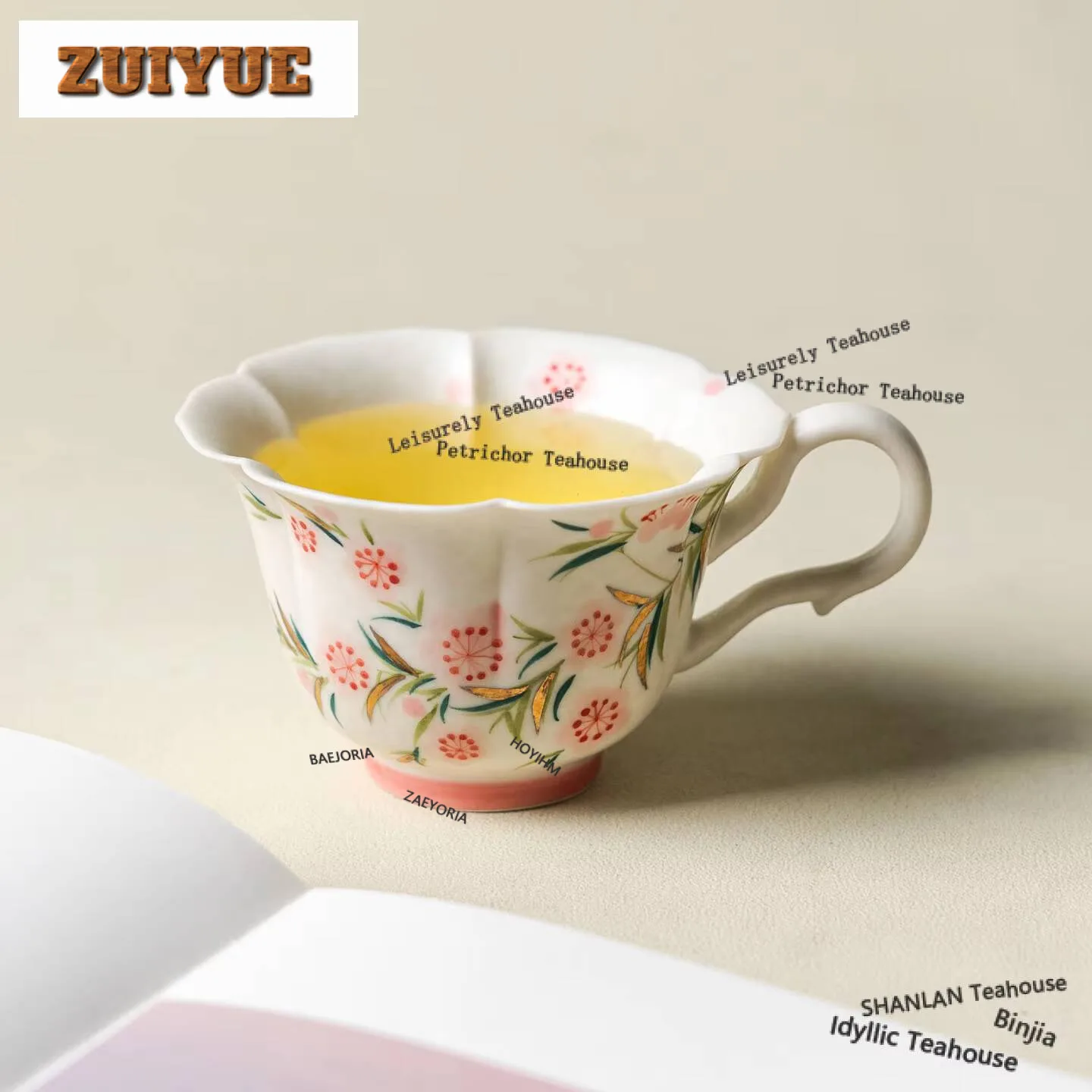 

80ml Hand-painted Flower Coffee Mug Latte Cereal Mug Afternoon Tea Mug Household Wine Beer Bottle Office Water Cup Tea Items
