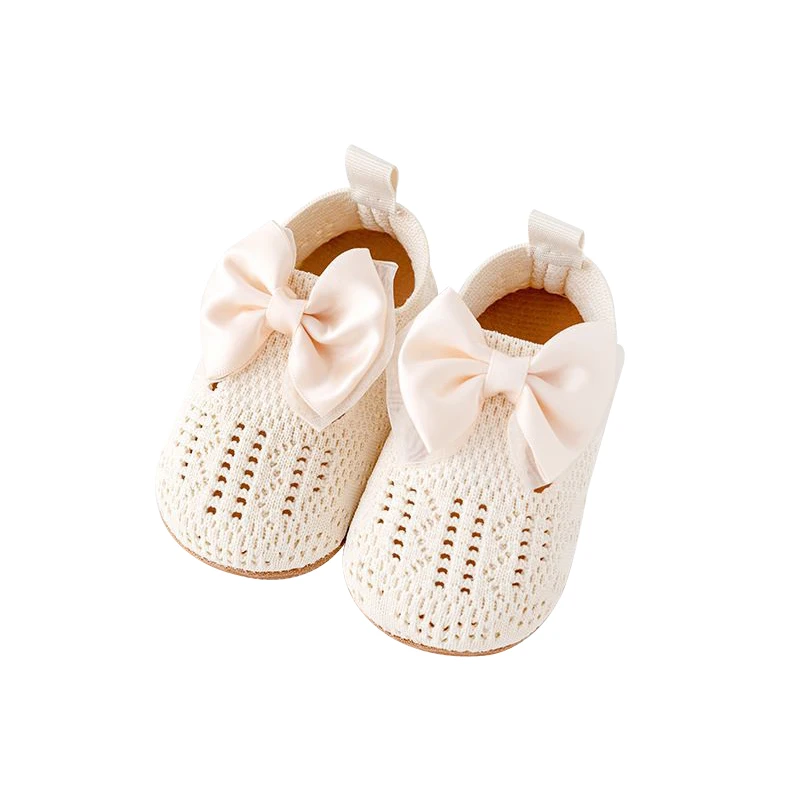 

SXYPAYXS-Baby Girls Princess Flats Cute Bow Knitted Hollows out Shoes Casual Walking Shoes for Newborn Infant Toddler