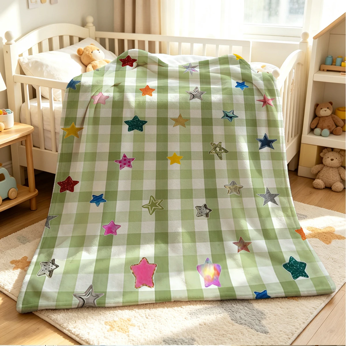 Star Fall Flannel Blanket Warm Soft Halloween Christmas Couch Warm Cozy Decorative Decor Gift for All Season
