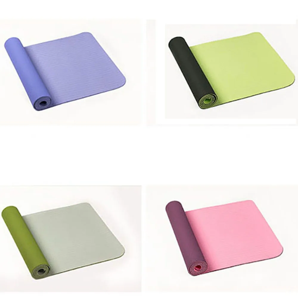 

6Mm Tpe Two-Color Non-Slip Yoga Mat Sports Mat 183X61cm Gym Home Fitness Tasteless Mat