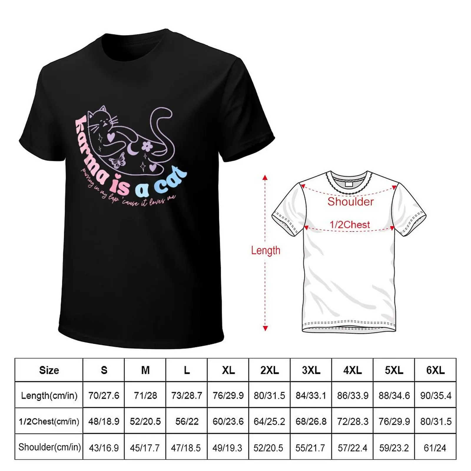 Karma Is A Cat Shirt, Purring In My Lap Cause It Loves Me Tee, Vintage Cats Graphic Tee, Cute Retro Baby Animals, Y2K Mu T-Shirt