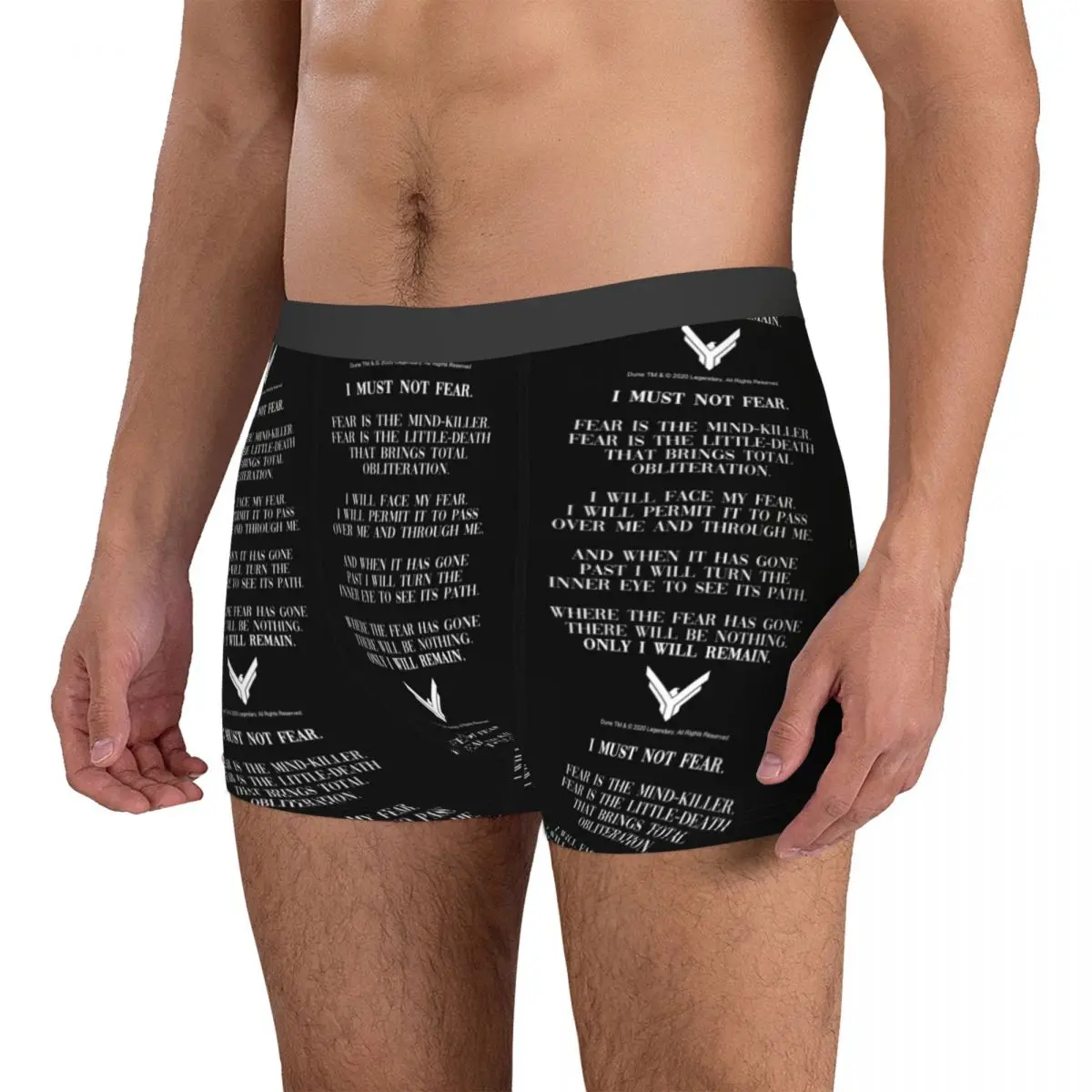 Cuecas boxer litânica contra a medo dune 2020 citação calcinha masculina ventilar roupa interior para homme homem namorado presente