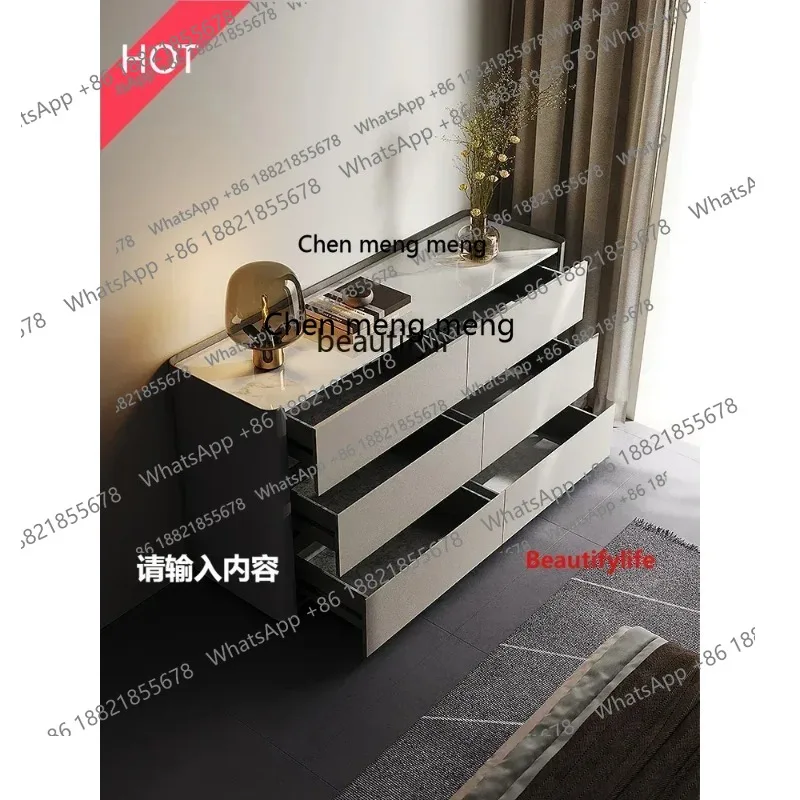 cn8617 LHY New Arrivals Modern High-End Solid Wood Chest of Six Drawers Bedroom Tailstock Wall Storage Organizer Storage Cabinet