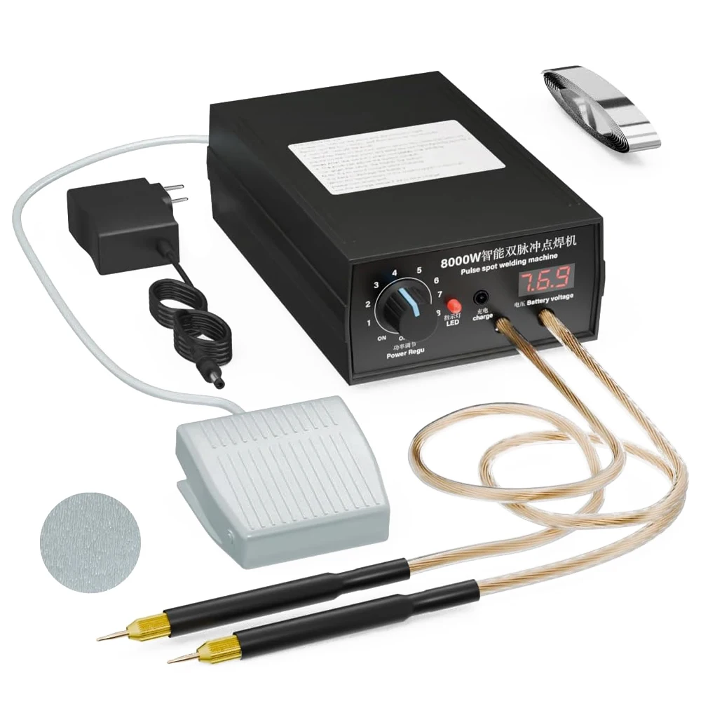 Soldadora de Puntos Portátil de 8000W, Máquina de Soldadura DIY de Alta Potencia para Baterías de Iones de Litio 18650