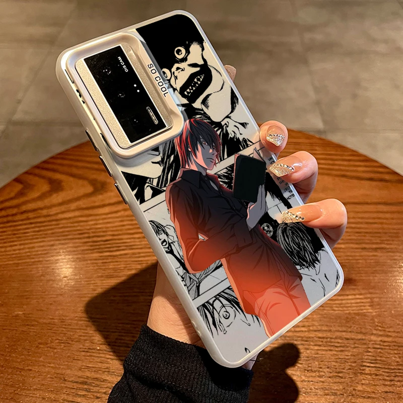 Anime Death Note Boy Legal Prata Funda, Redmi Note 13, 12, 12S, 11, 11S, 11E, 10, 10T, 10S, 9C, 9T Pro, Max, lite 5G, colorido