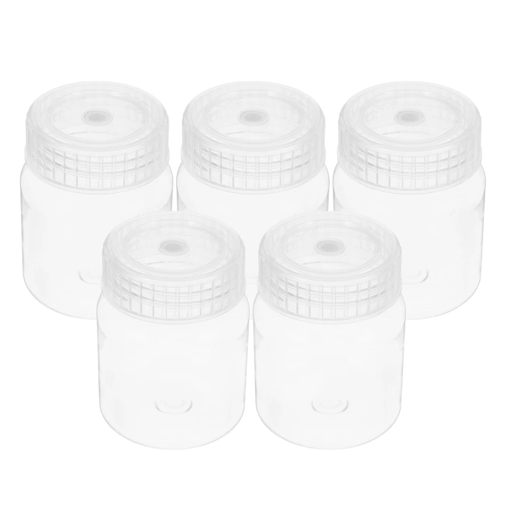 

5Pcs Wide Mouth Laboratory Bottle 270ml Clear Plastic Sample Storage Durable Transparent Versatile Applications
