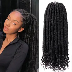 Straight Faux Locs Crochet Hair for Black Women, Crochet Pre-Looped Curly Hair Soft Faux Locs Synthetic Braiding Hair Extension