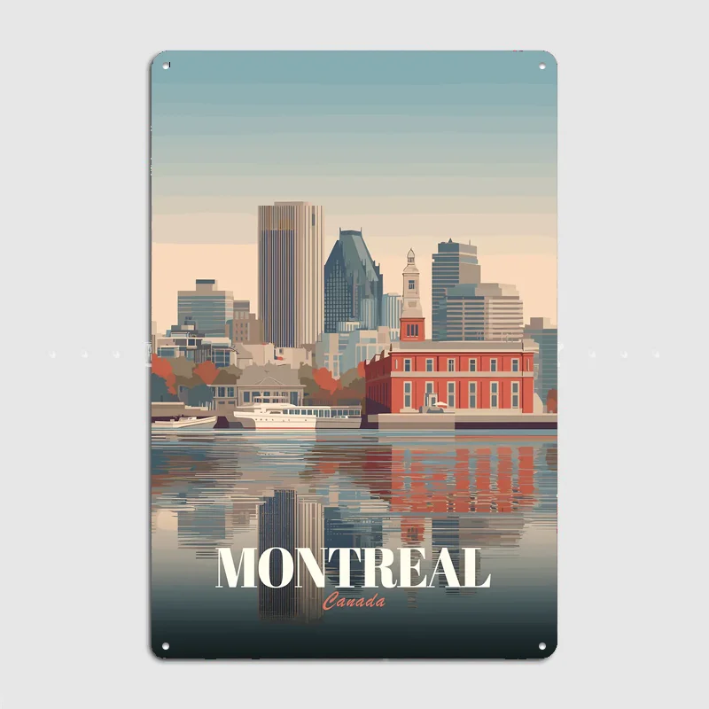 Montreal Canada City Scenery Poster Metal Sign Room Decor Wall Custom Bedroom Indoor Home Wall Decor Posters Room Decoration