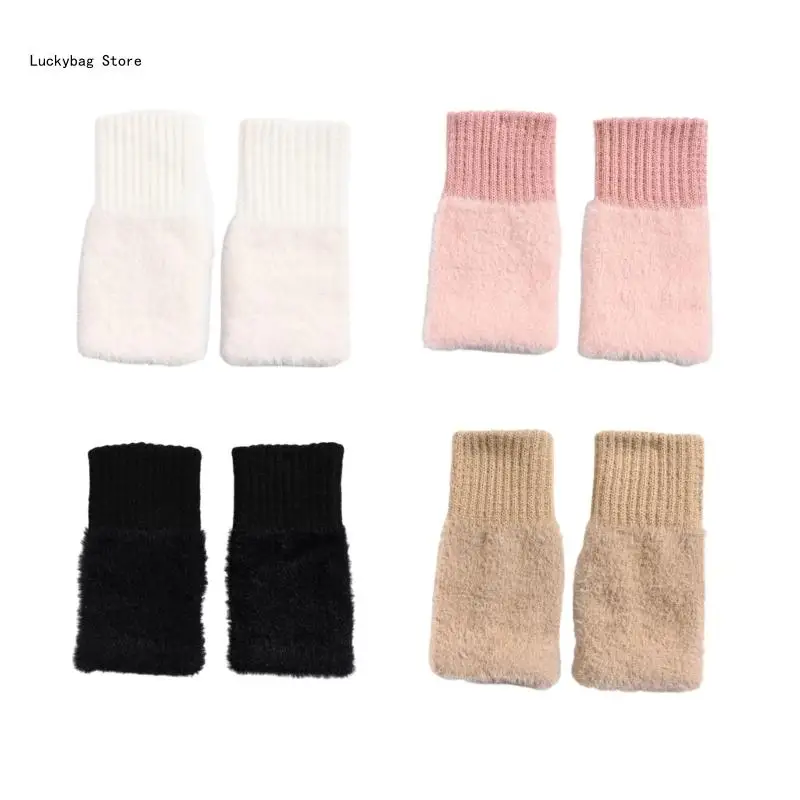 2lots Winter Women Knitted Gloves Outdoor Activity Gloves Thickened Warm Gloves