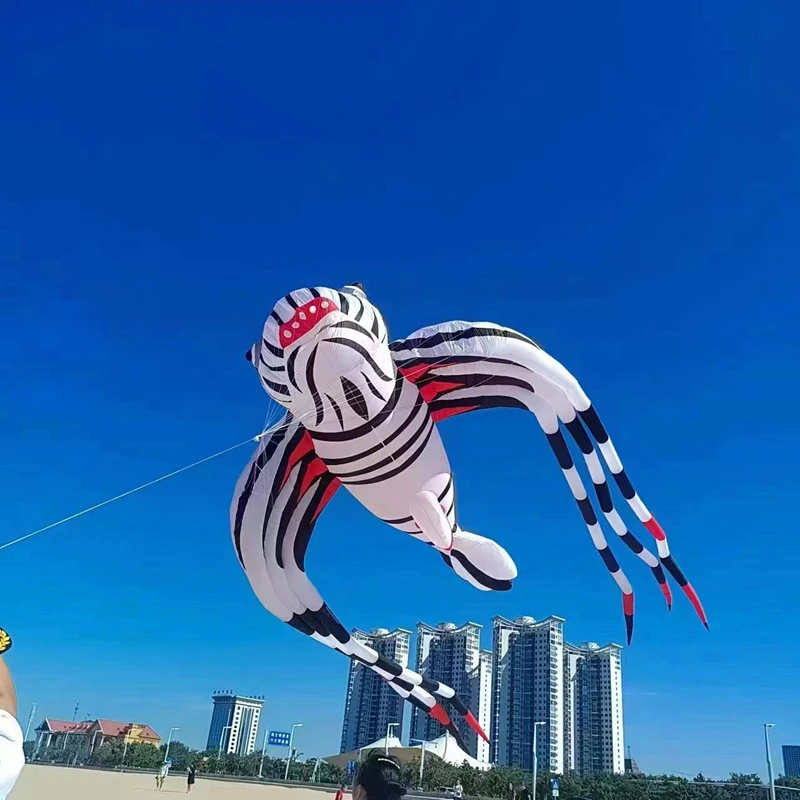 Cerfs-volants géants gonflables en forme de méga poisson, 15m, ligne de cerf-volant coloré, pour faire voler, pour le parapente