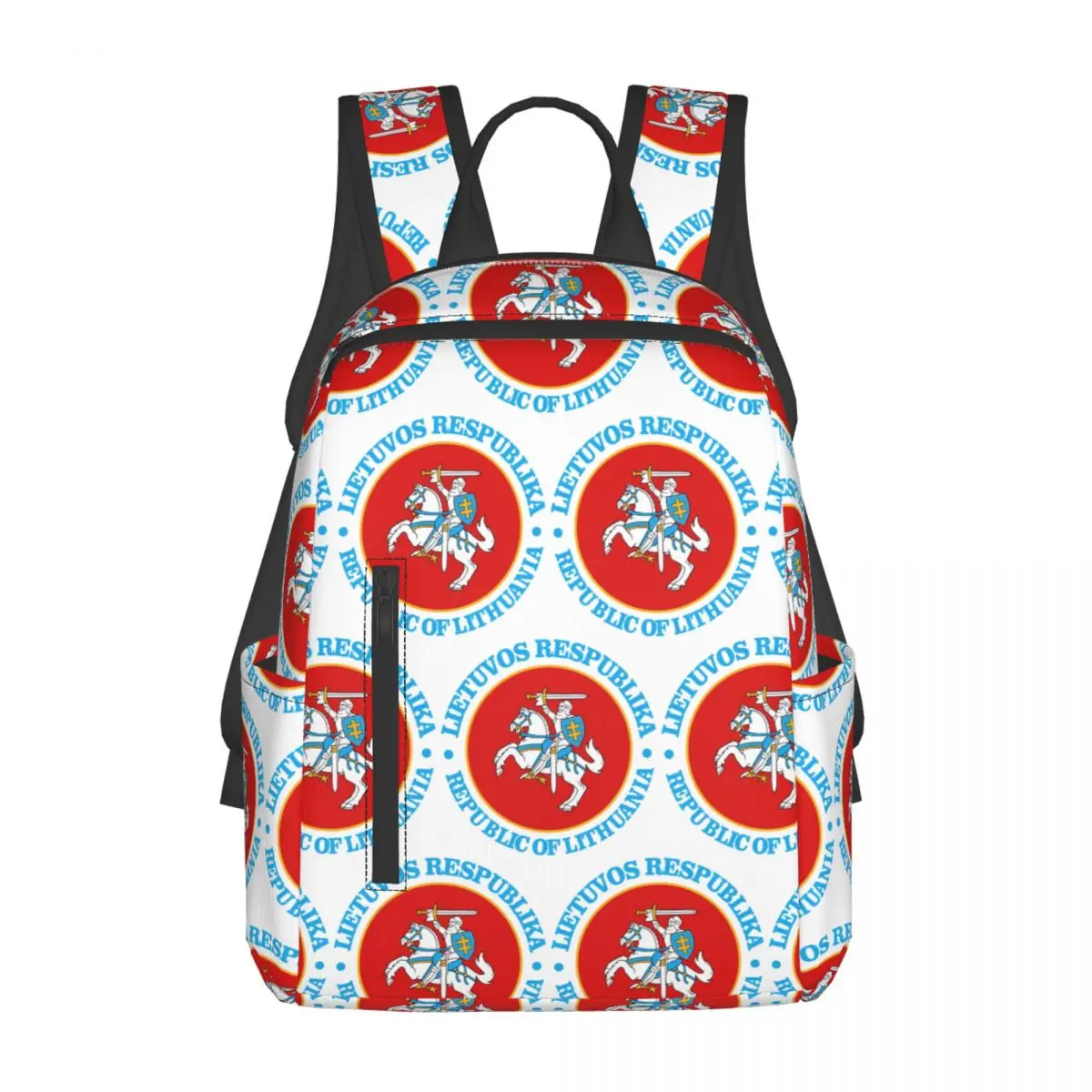 lietuva-リトアニア紋章バックパックデイパック大容量子供ブックバッグスクールバッグショルダーバッグ男性女性用