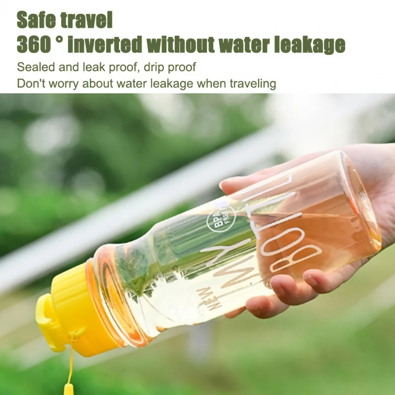 1 Pc Large Capacity Sports Water Cup Colored Transparent Flip Over Cold Water Cup Space Water Bottle Plastic Water Cup