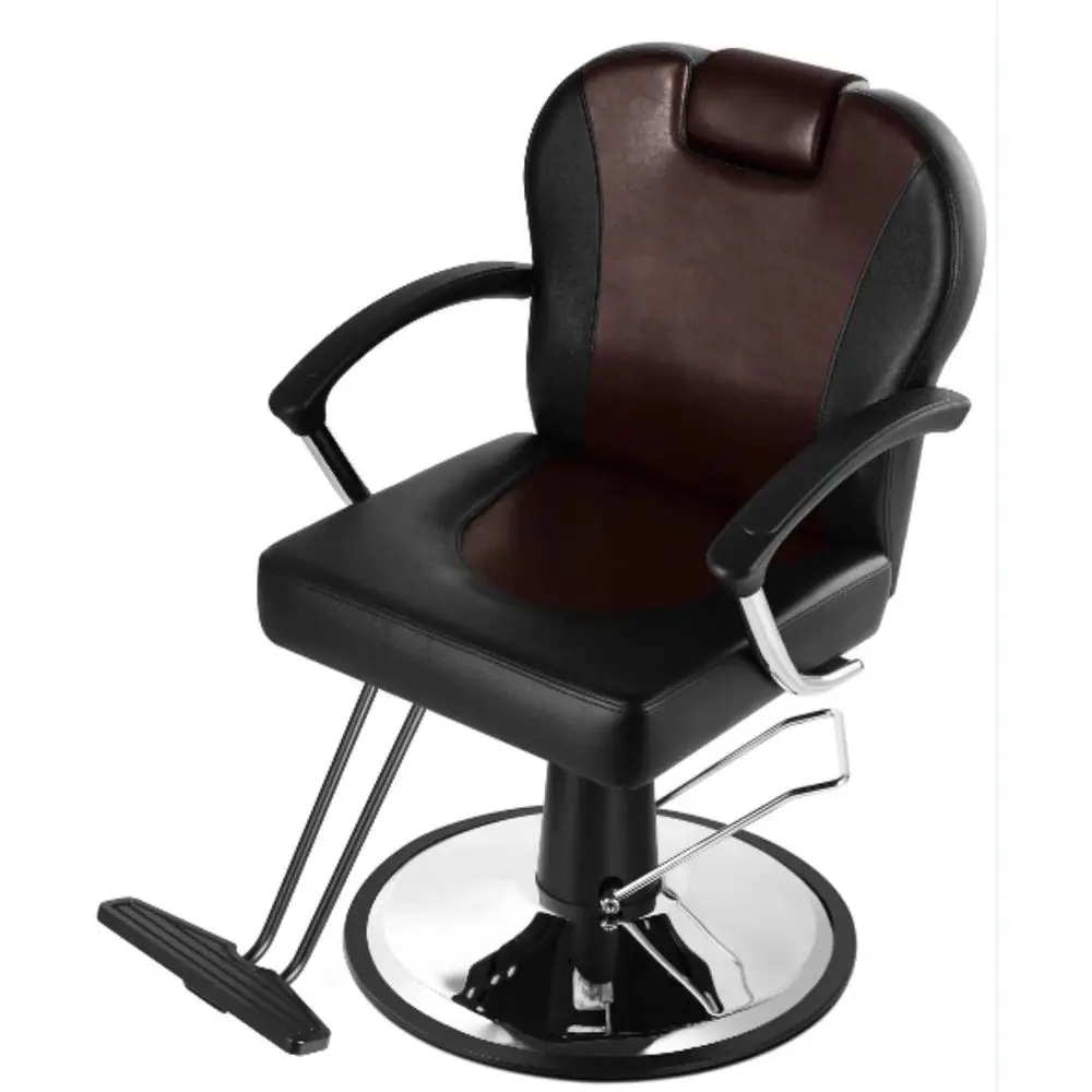 Sturdy Tattoo Chair with Recline for Barber, Spa, and Beauty Salons (Black & Brown)