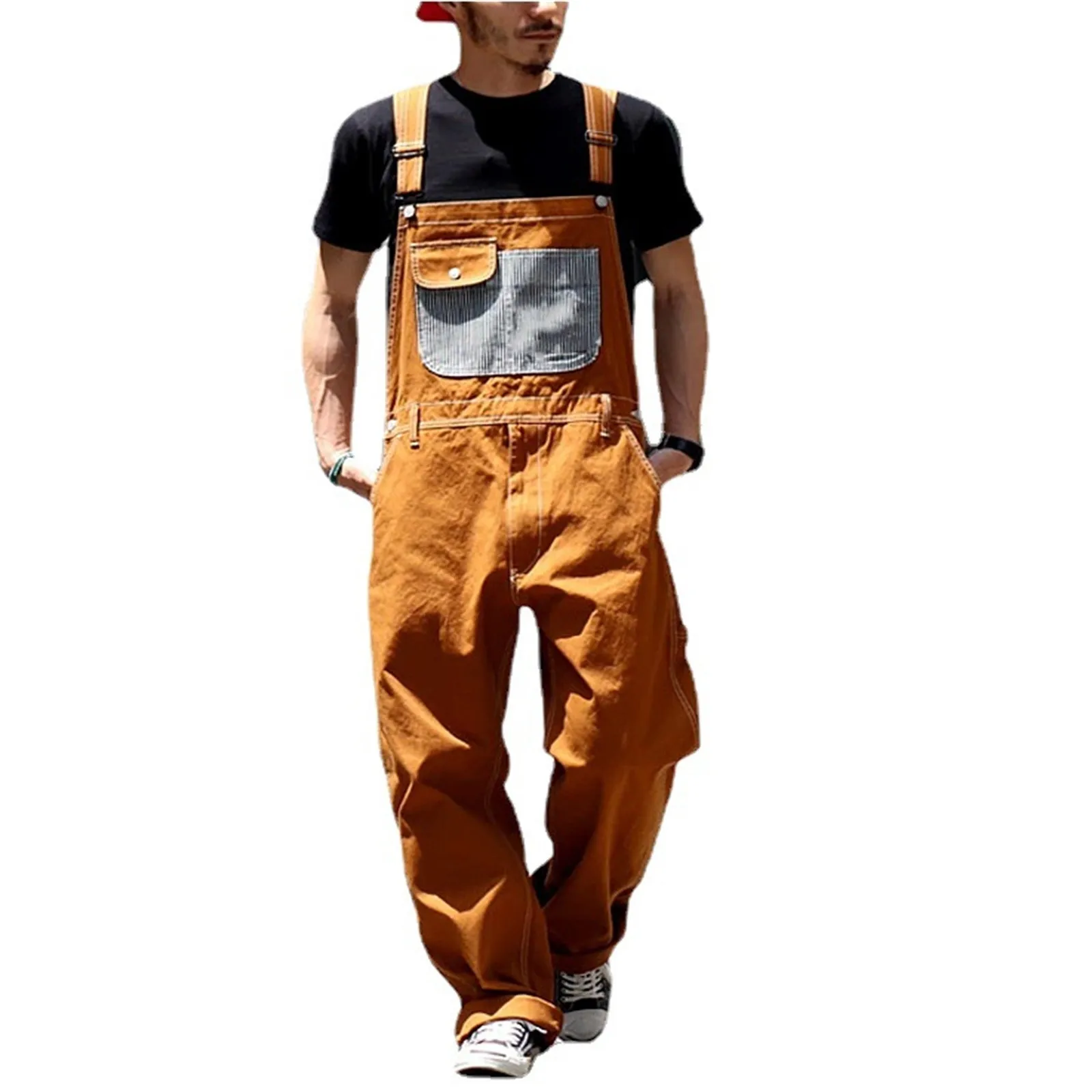 Men's Fashion Bib Overalls Mens Relaxed Fit Overalls Workwear With Adjustable Straps And Convenient Tool Pockets Men Body