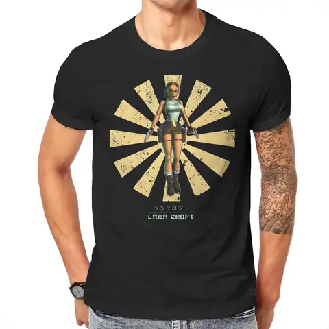 Tomb Raider Game Lara Croft Japanese Tshirt Graphic Men Tops Vintage Alternative Summer COTTON Clothing Harajuku T Shirt
