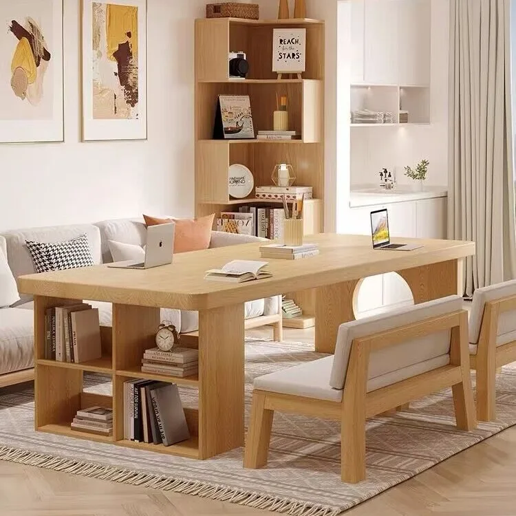 Tout en bois massif, grand bureau, simple, bureau à domicile, salon, établi