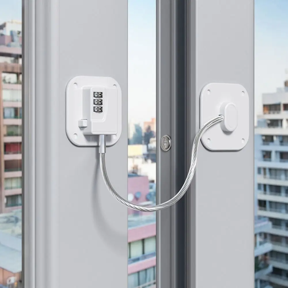 

2Pcs 3-digit Baby Safety Password Lock Anti-Pinch Hand Multi-Functional Cabinet Fridge Door Lock with Adhesive Strong Fix