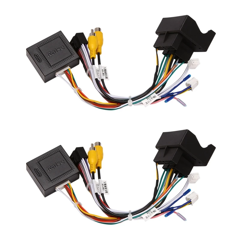 2X Car Stereo Audio 16 PIN Android Power Wiring Harness Adapter + Canbus Box For Peugeot 3008/2008/ Citroen C4/C3 XR/C5