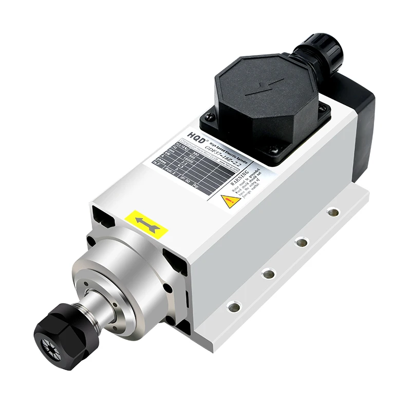 Cnc Er20 Spindle Motor 2.2kw Air Cooled Square CNC Router Machine Low High Speed 2.2 Kw Drilling Milling Spindle