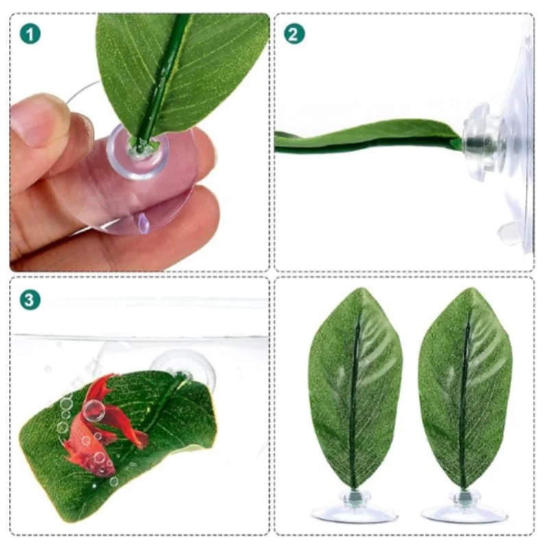 2Pcs Betta Bed Leaf Pad Hammock for Betta Fish Improves Betta\'s Health by Simulating The Natural Habitat Natural Rest Area