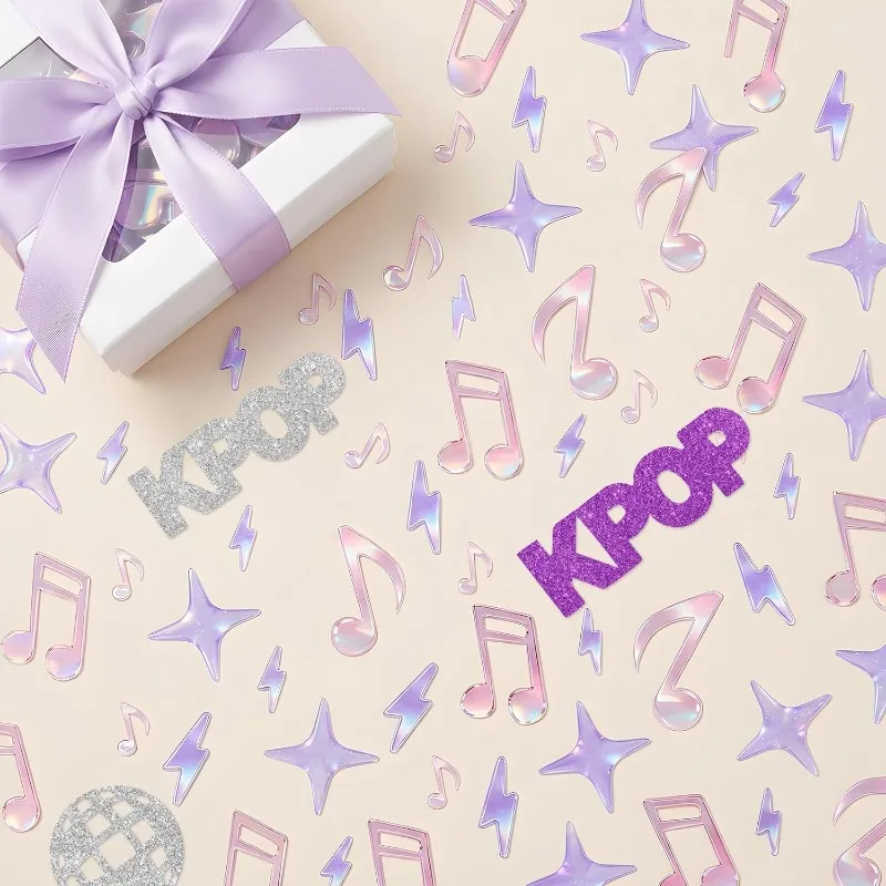 500/100Pcs Kpop Disco Ball Laser Confetti Purple Sequin Table Scatter for Birthday Wedding Bachelorette Party Decor Supplies