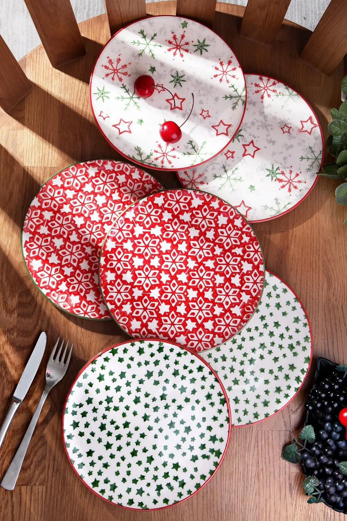 

6 Pieces Special Design Handmade 21cm Cake Plate Set-Breakfast Plate-High Quality-New Model-Elegant Design-Plate Sets-2022