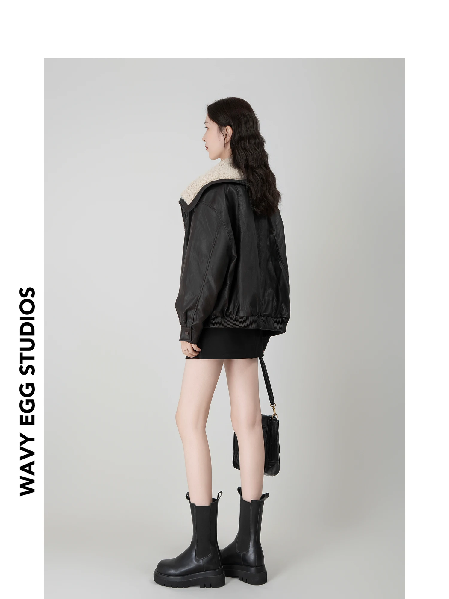 

Женское стеганое пальто Wavy Egg с меховым воротником, зимний дизайн, теплая длинная верхняя одежда, модный стиль для женщин