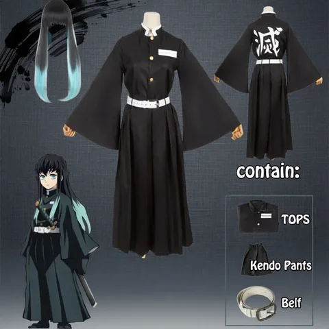Anime Kimetsu No Yaiba Tokitou Muichirou Cosplay Kostuums Kisatsutai Uniform Pruik Halloween Kostuum Volwassen Kids