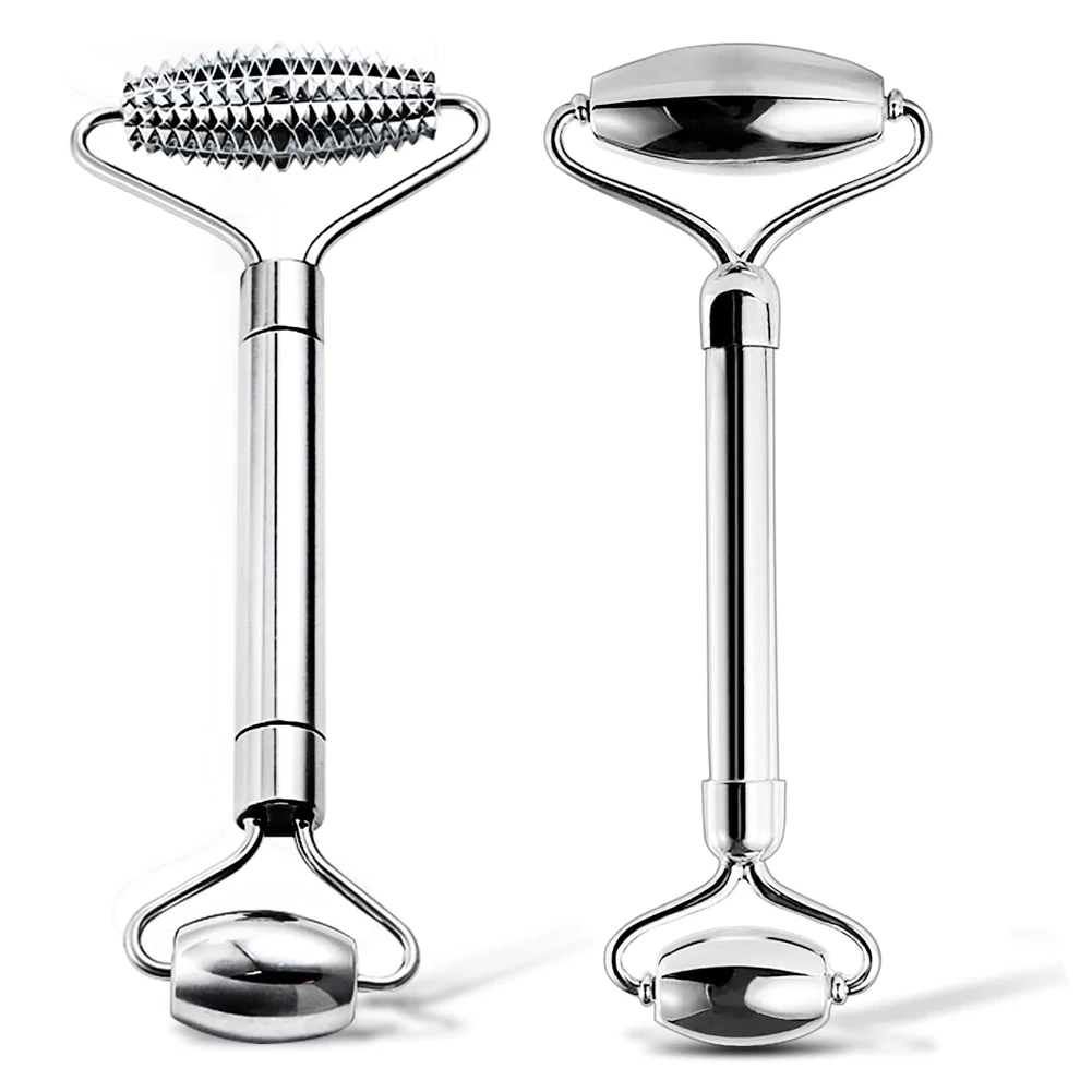 Stainless Steel Facial Roller Dual-Sided Facial Massager Cooling Roller Visibly Lifts & Firms Skin Face Massage Tool