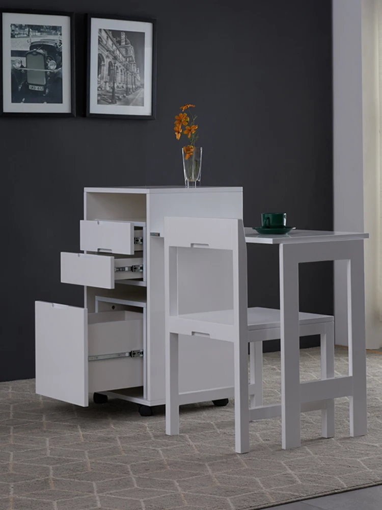 Bookcase integrated desk small apartment study folding household telescopic computer corner combination