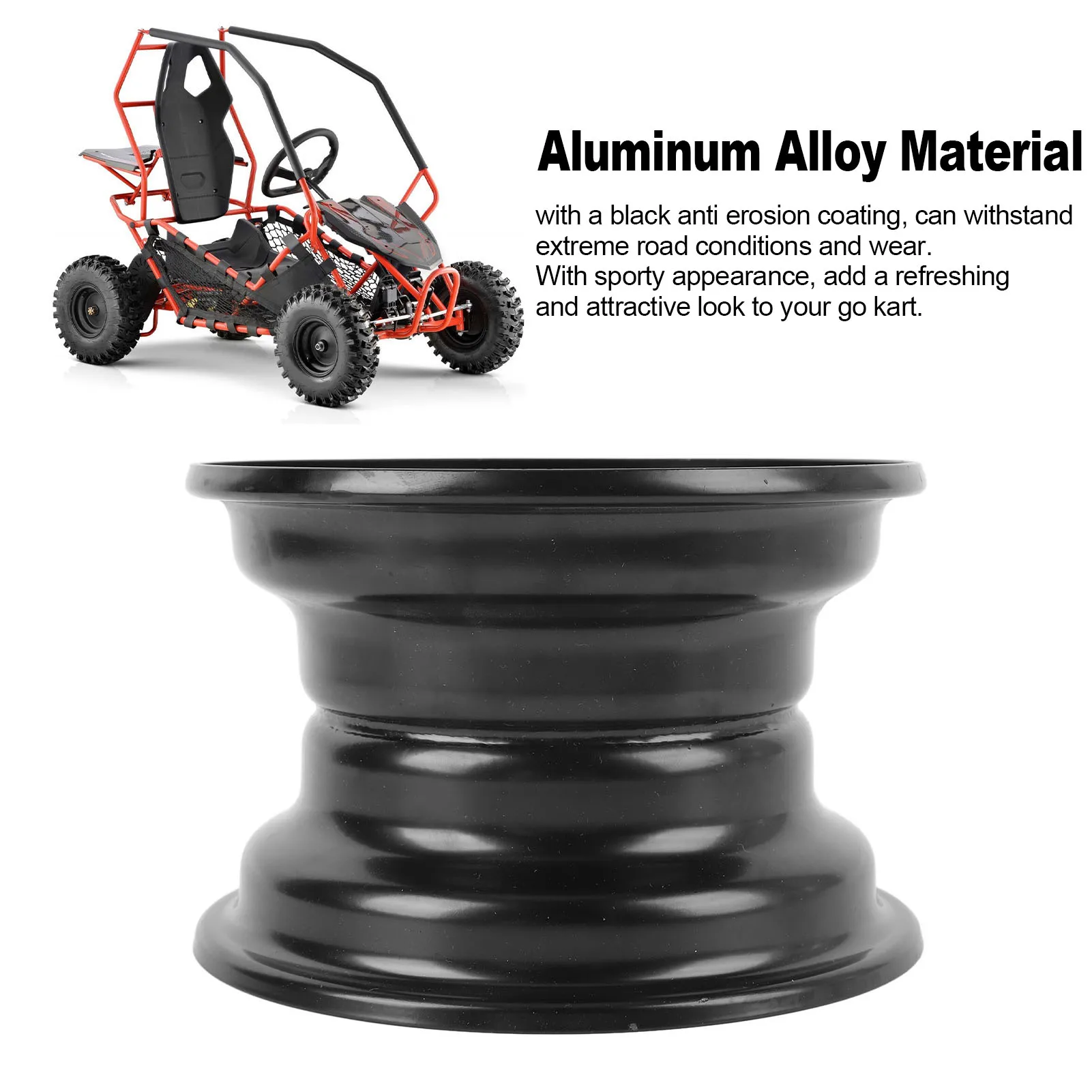 Go Kart Wheel Rim 6 Inch Wheel Rim Enhanced Traction Easy Installation Anti Slip Aluminum Alloy 145/70-6 for Ride On Mower