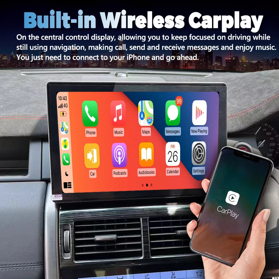 Tela 2k android 13 rádio do carro para land rover discovery sport l550 2015-2019 carplay reprodutor multimídia navegação gps autoradio