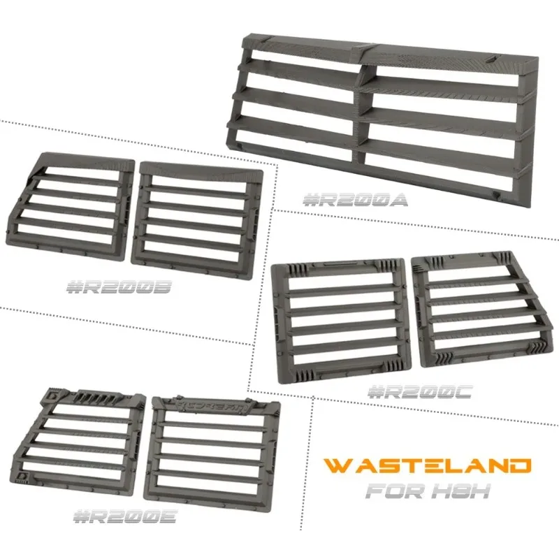 RC Car Front Window Armored Grille Wasteland Doomsday Mobile Protection for 1/8 RC Crawler H8H Parts