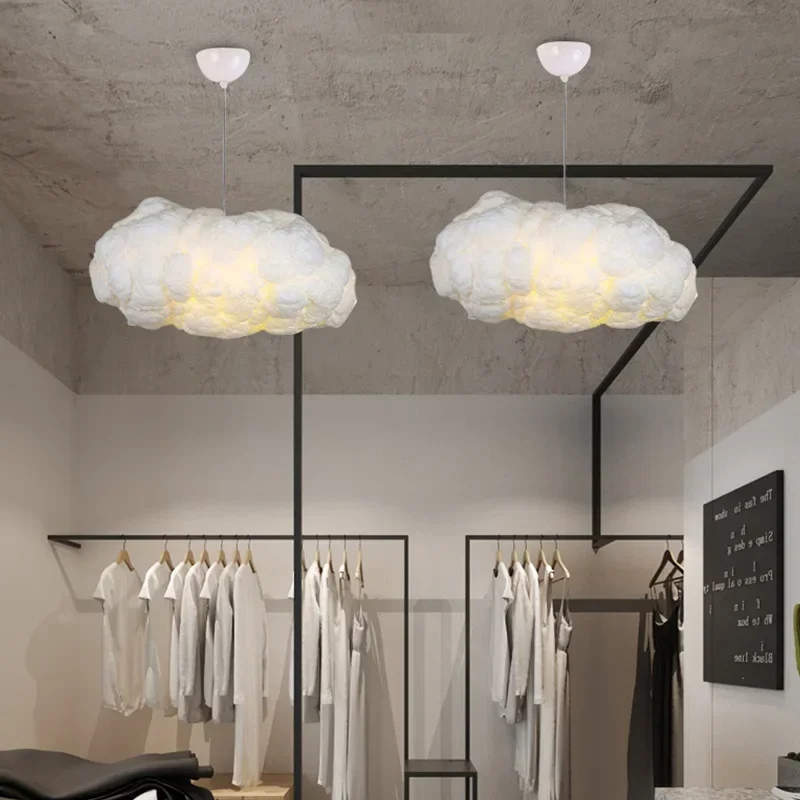 Cloud Pendant Light Dining Table Restaurant  Mall Chandelier Modern White Floating Cloud Hanging Lamp Kitchen Island Decor Light