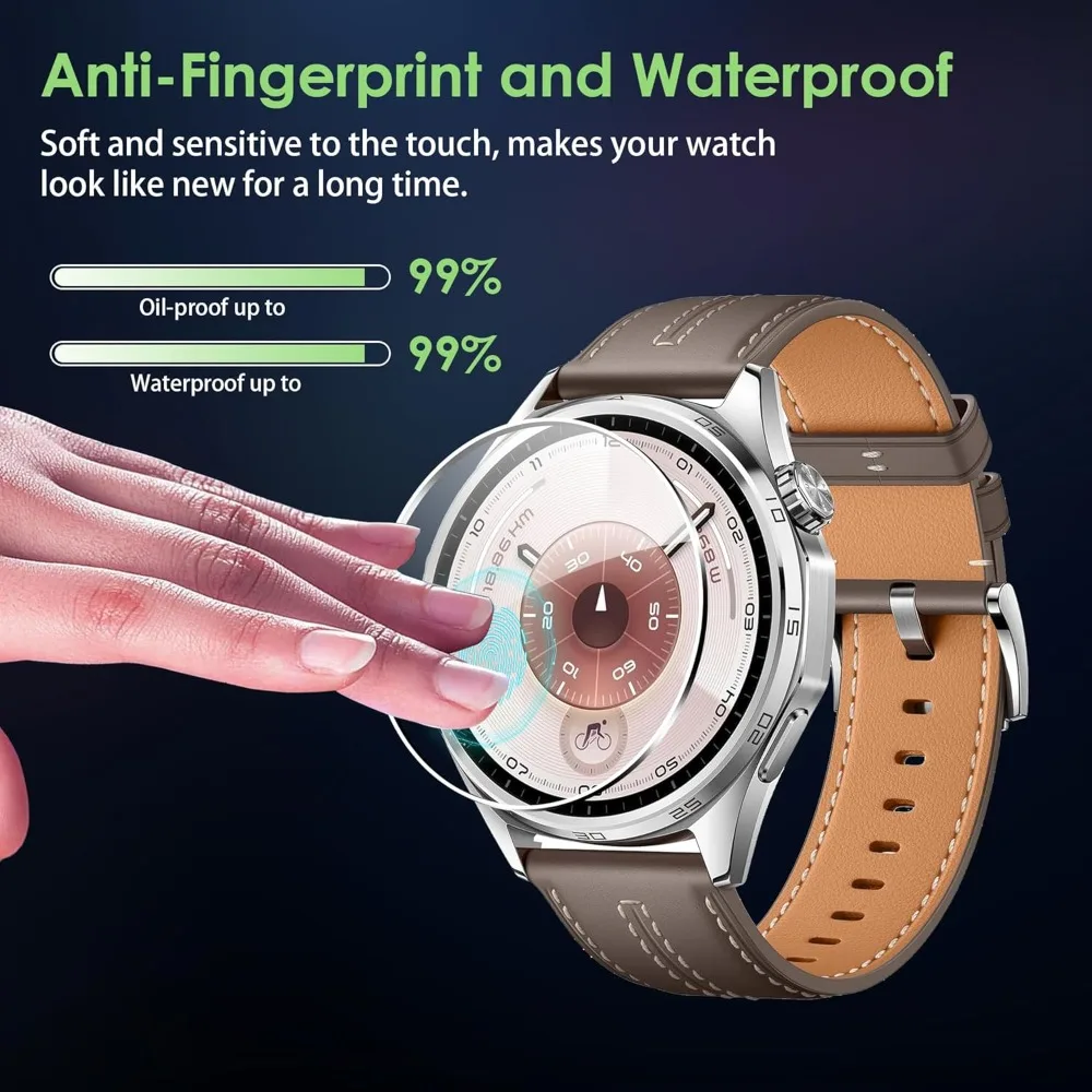 화웨이 워치 GT 6 5 4 3 2용 강화유리 5-1개, 스크린 보호필름 41mm 46mm 케이스 친화적 유리 보호필름 GT6 프로용