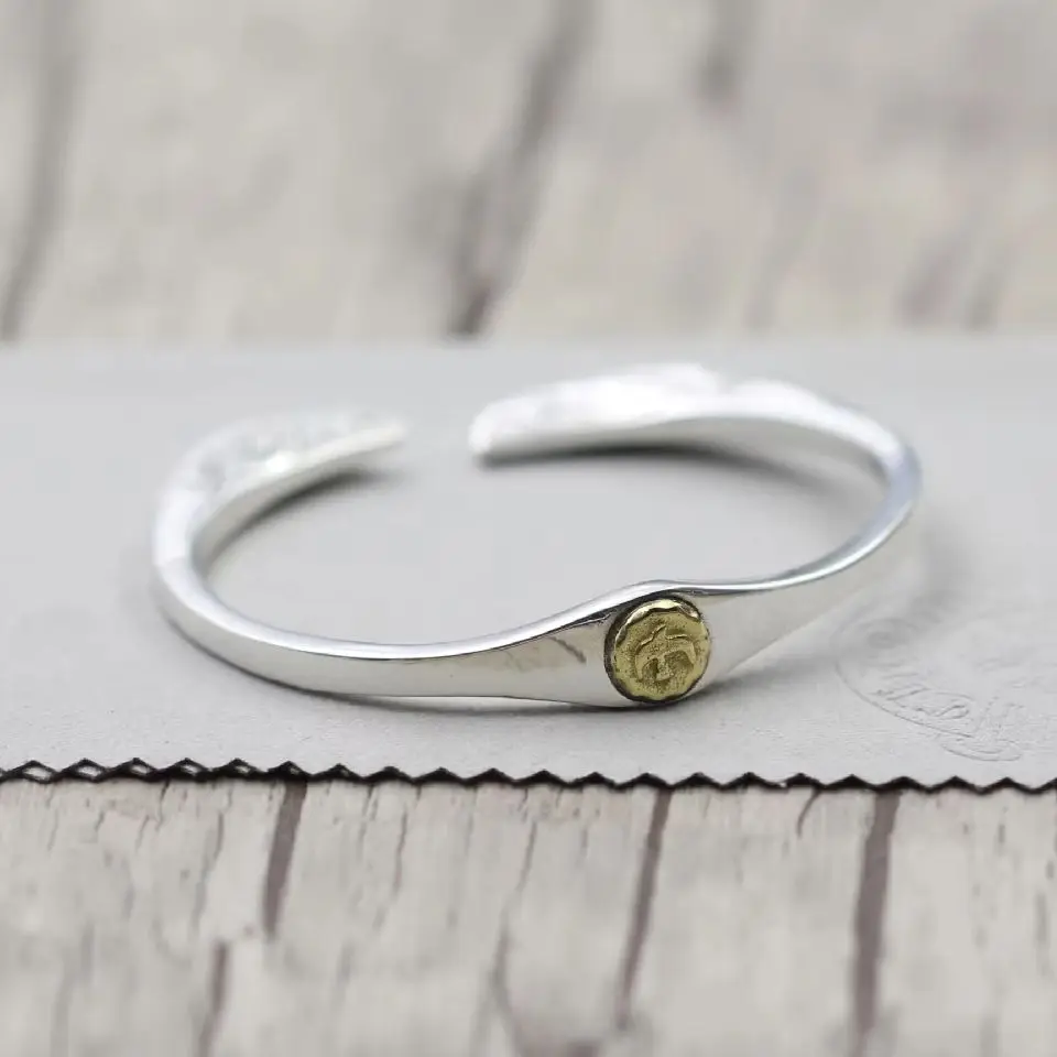 S925 Sterling Silver Handmade Eagle Bracelet Creative Couple Korean Fashion Bracelet Opening