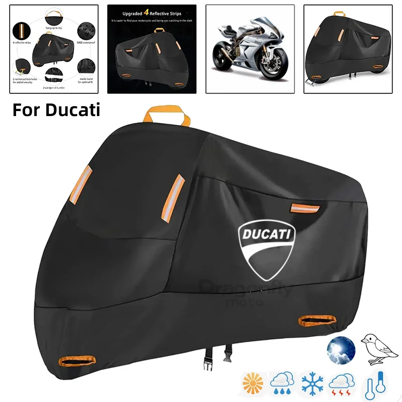 

Ducati Logo Motorcycle Cover Waterproof Outdoor Scooter UV Protector Rain Cover For Ducati Multistrada 950 1100 1260 1200 S Spor