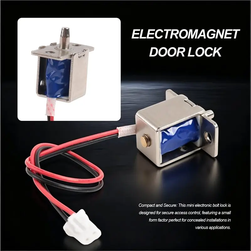 ABKQ-Mini Electronic Bolt Lock Compact Solenoid Electromagnet Door Lock Concealed Installation For Secure Access DC12V-1A