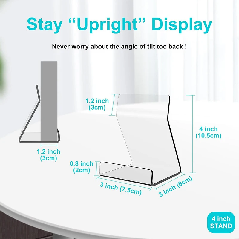 1/2/6 Pcs Transparent Display Stand Book For Shelf Desktop Bookshelf Acrylic Clear Storage Office