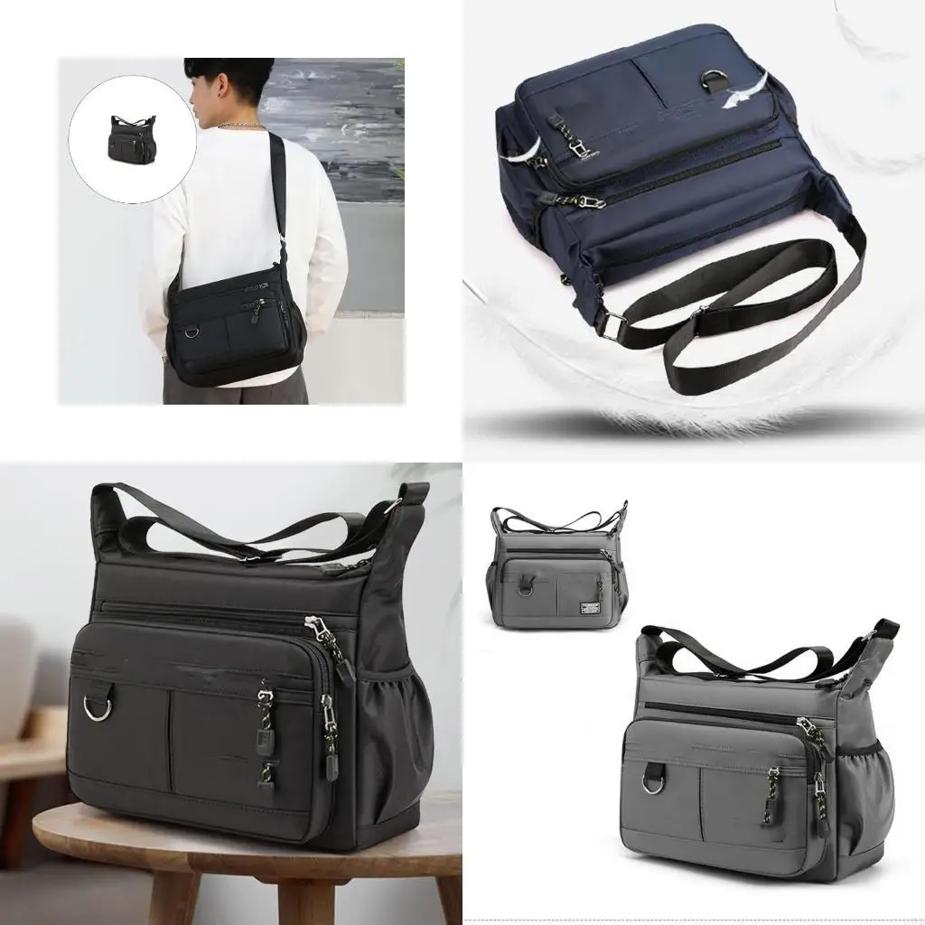 

Oxfords Toted Bag for Men Shoulder Crossbody Handbag with Multi Pockets Zipper for Work Office Travel and Daily Use