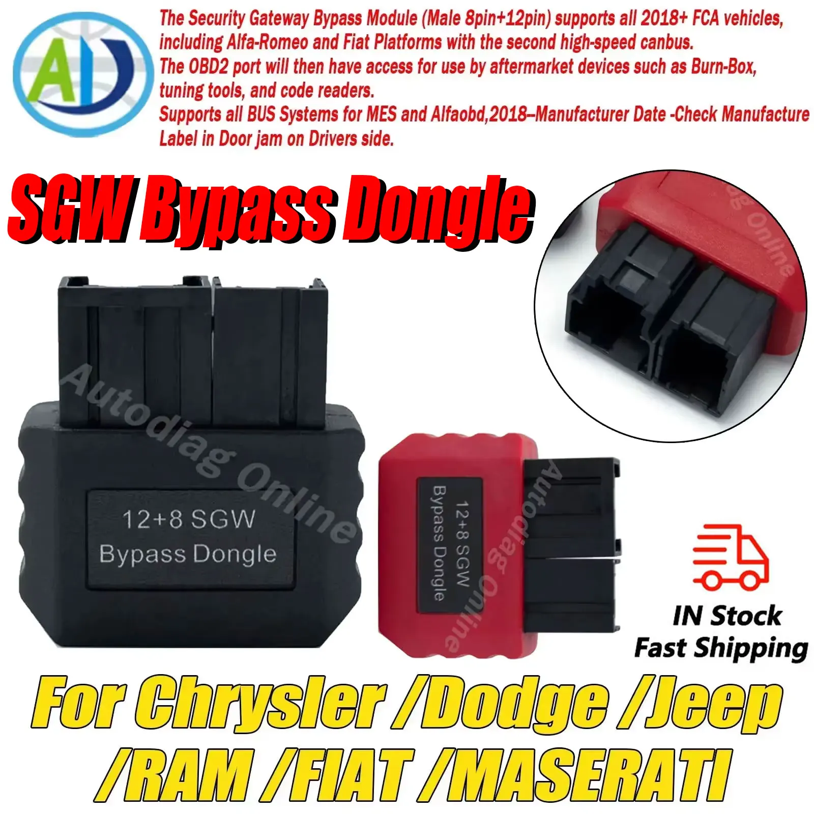 

Обходной ключ SGW для Chrysler/Dodge/Jeep/RAM/FIAT/MASERATI OBD2 диагностический сканер для адаптера шлюза безопасности автомобиля FCA